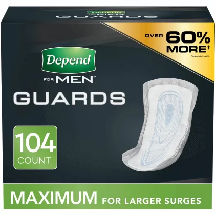 Depend Incontinence Guards for Men, Maximum Absorbency (2 pk. 52 ct., ea.)