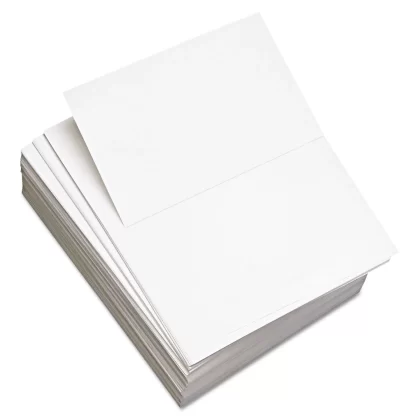 Domtar Custom Cut-Sheet Copy Paper, 92 Bright, 20 lb., 8.5" x 11", Perf 5 1/2", 2500/CT