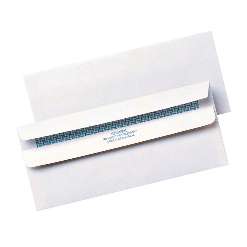 Quality Park Redi-Seal Security Tinted Envelope, Contemporary, #10, White, 500/Box
