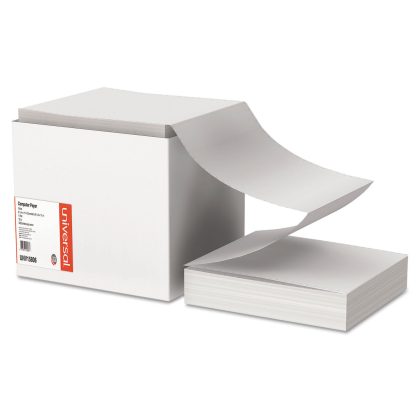 Universal Computer Paper, 15lb, 9-1/2"" x 11"", Letter Trim Perforations, White, 3300 Sheets