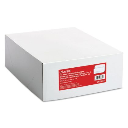 Universal Window Business Envelope, Side, #10, 4 1/8" x 9 1/2", White, 500/Box