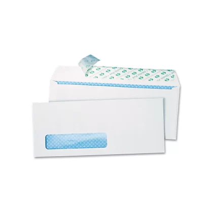 Quality Park Redi-Strip Security Tinted Window Envelope, Contemporary, #10, White, 500/Box