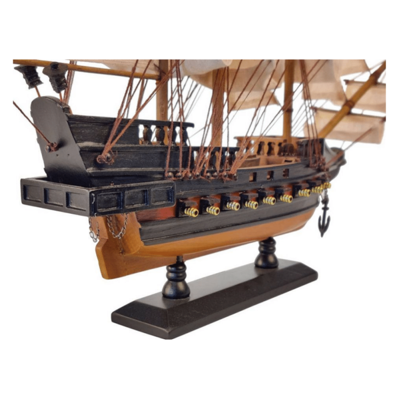 Handcrafted Model Ships Wooden Blackbeard's Queen Anne's Revenge White Sails Limited Model Pirate Ship 15"