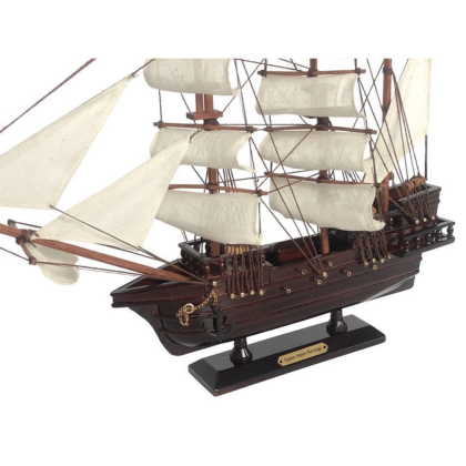 Handcrafted Model Ships Wooden Blackbeard's Queen Anne's Revenge White Sails Pirate Ship Model 20"