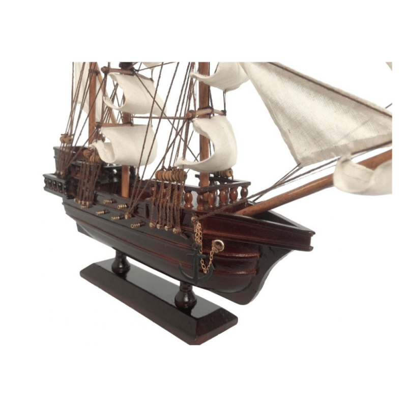 Handcrafted Model Ships Wooden Ed Low's Rose Pink White Sails Pirate Ship Model 20"