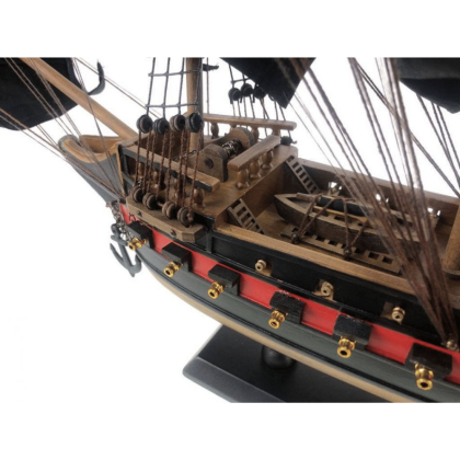 Handcrafted Model Ships Wooden Ben Franklin's Black Prince Black Sails Limited Model Pirate Ship 26"