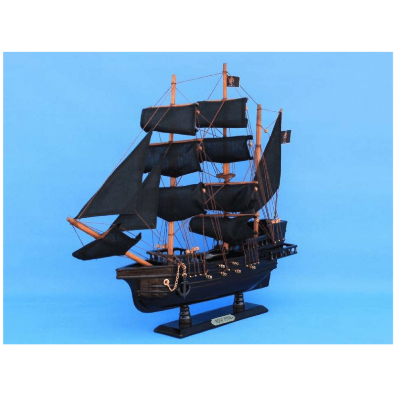 Handcrafted Model Ships Wooden Ed Low's Rose Pink Model Pirate Ship 20"