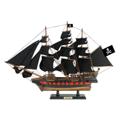Handcrafted Model Ships Wooden Captain Hook's Jolly Roger from Peter Pan Black Sails Limited Model Pirate Ship 26"