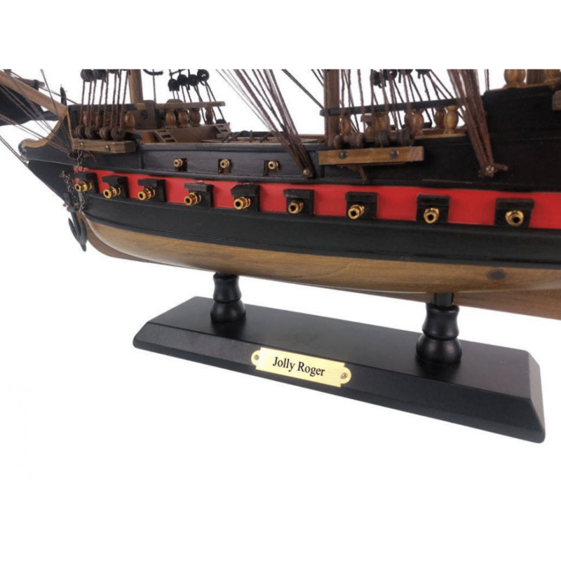 Handcrafted Model Ships Wooden Captain Hook's Jolly Roger from Peter Pan Black Sails Limited Model Pirate Ship 26"