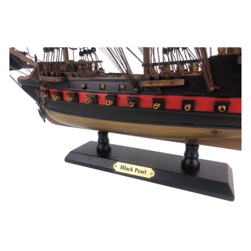 Handcrafted Model Ships Wooden Black Pearl Black Sails Limited Model Pirate Ship 26"