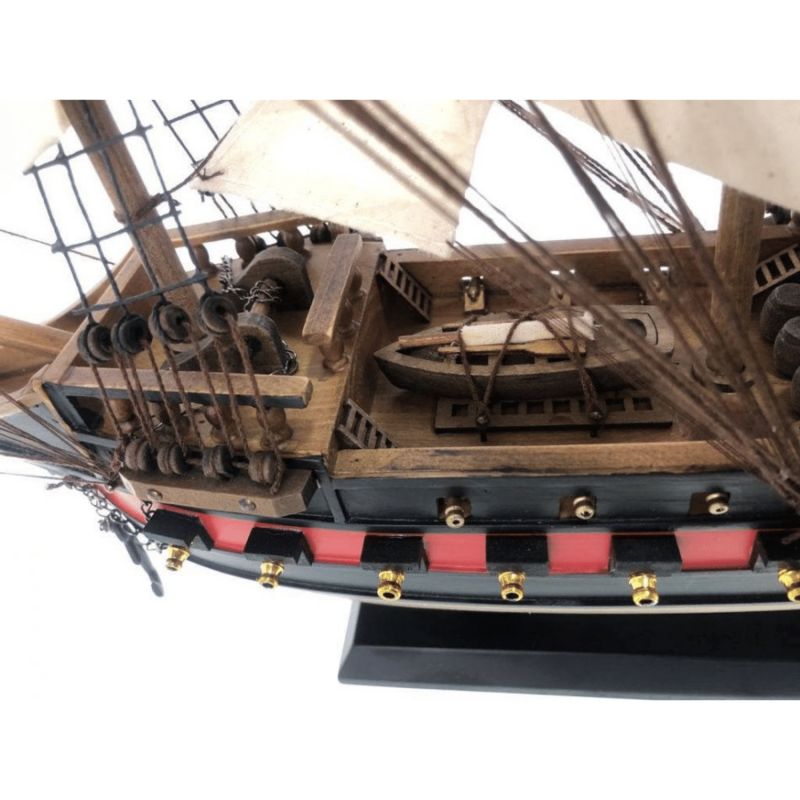 Handcrafted Model Ships Wooden Captain Hook's Jolly Roger from Peter Pan White Sails Limited Model Pirate Ship 26"