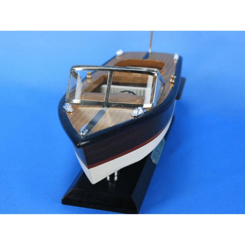 Handcrafted Model Ships Wooden Chris Craft Runabout Model Speedboat 14"
