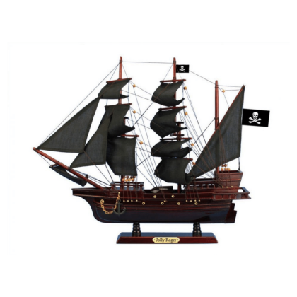 Handcrafted Model Ships Wooden Captain Hook's Jolly Roger from Peter Pan Black Sails Pirate Ship Model 20"