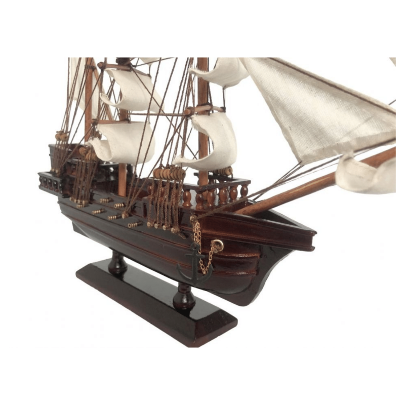 Handcrafted Model Ships Wooden Captain Hook's Jolly Roger from Peter Pan White Sails Pirate Ship Model 20"