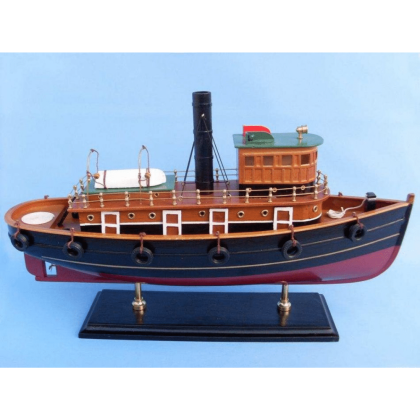 Handcrafted Model Ships Wooden River Rat Tugboat Model