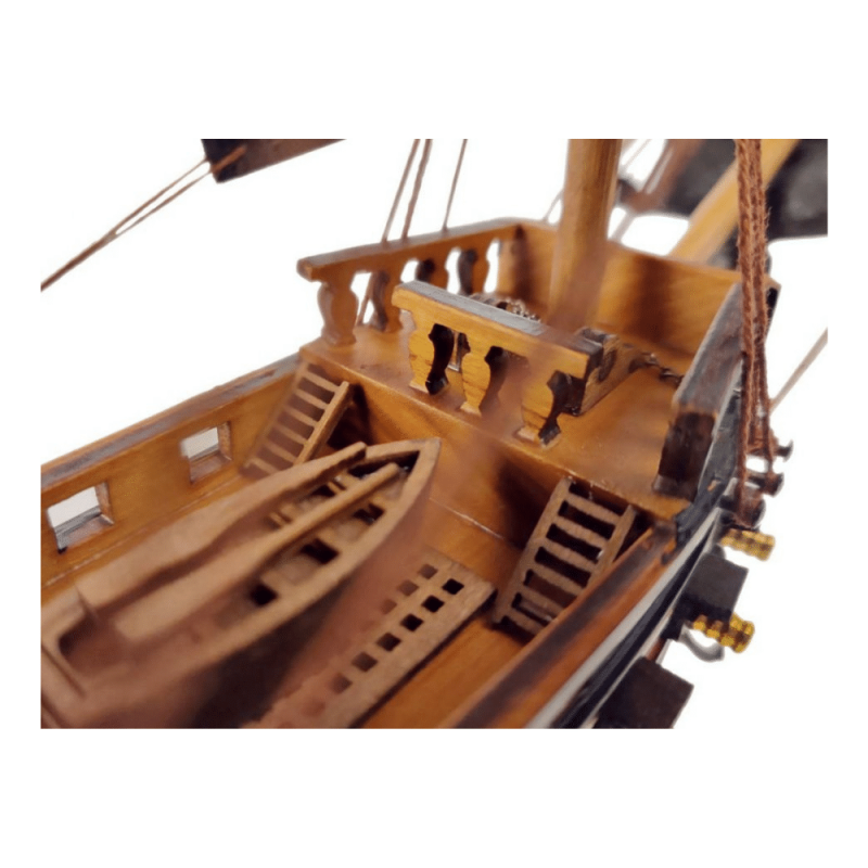Handcrafted Model Ships Wooden Black Pearl Black Sails Limited Model Pirate Ship 15"