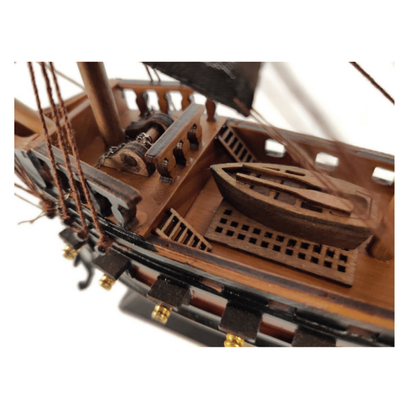 Handcrafted Model Ships Wooden Captain Hook's Jolly Roger from Peter Pan Black Sails Limited Model Pirate Ship 15"