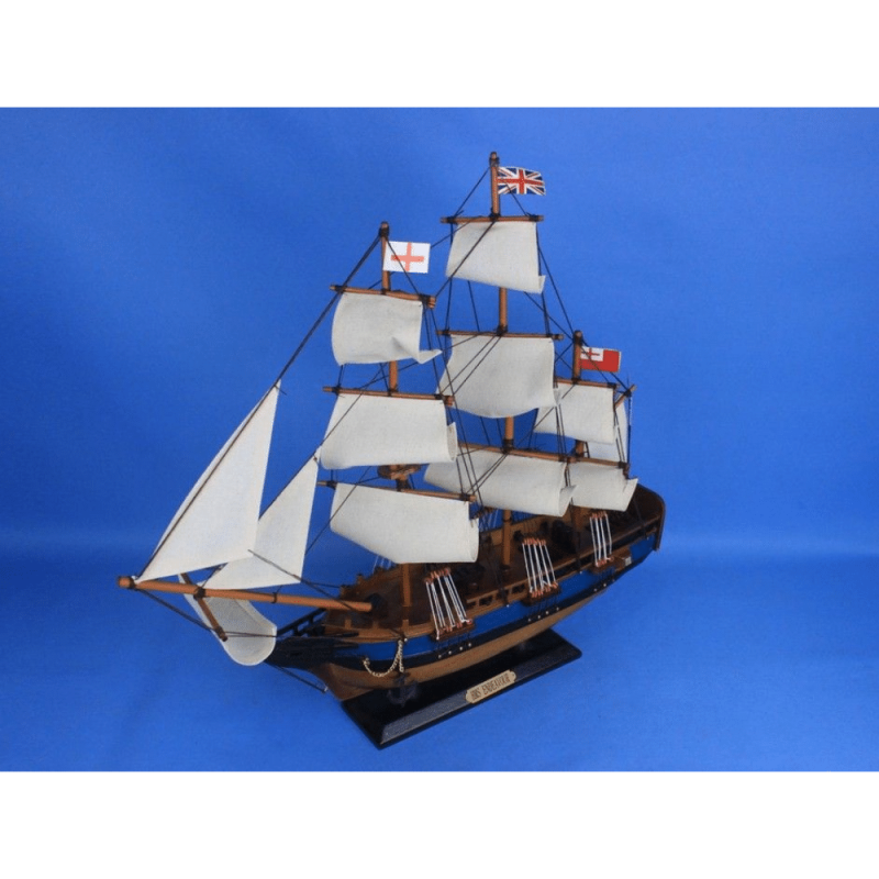 Handcrafted Model Ships Wooden HMS Endeavour Tall Model Ship 20"