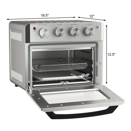 Costway 7-in-1 Air Fryer Toaster Oven 19 QT Dehydrate Convection Ovens with 5 Accessories