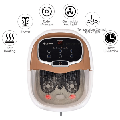 Costway Portable Foot Spa Bath Motorized Massager Electric Feet Salon Tub with Shower