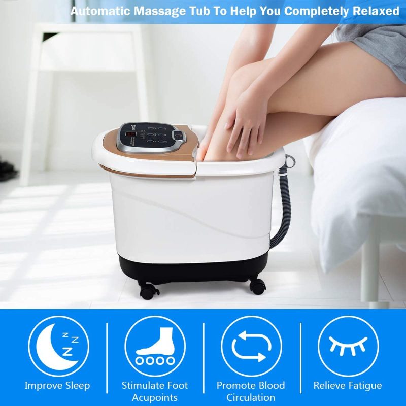 Costway Portable Foot Spa Bath Motorized Massager Electric Feet Salon Tub with Shower