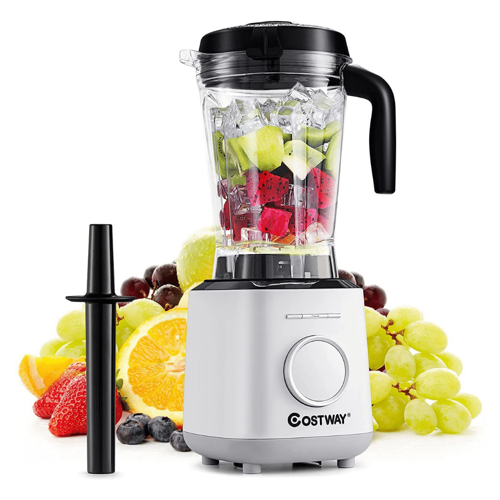 Costway 1500W Countertop Smoothies Blender 10 Speed with 6 Pre-Setting Programs, White