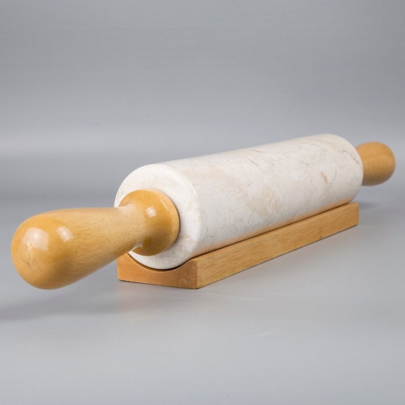 Creative Home Deluxe Natural Champagne Marble 18" Length Rolling Pin