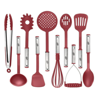 Kaluns Cooking Utensil Set, 10 Pieces Nylon and Stainless Steel Kitchen Tools