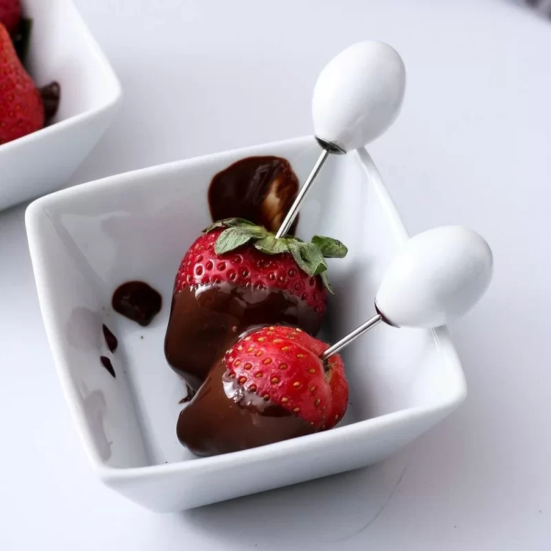 Malacasa Ceramic Chocolate Fondue Set With Snack Dishes