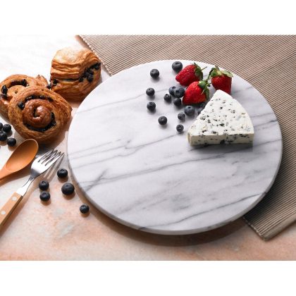Creative Home White Marble 8" Trivet, Cheese Board