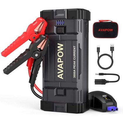Avapow Car Battery Jump Starter Portable, 3000A Peak 23800mAh, 12V Jump Boxes