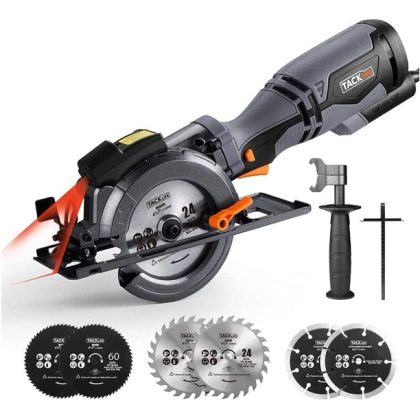 Tacklife 5.8A Corded Electric Circular Saw With 6 Saw Blades And Laser Guide