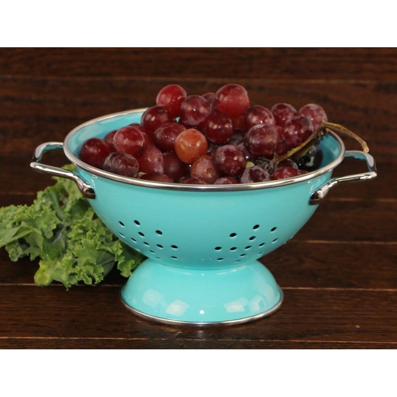 Reston Lloyd Calypso Basics by Reston Lloyd Powder Coated Enameled Colander, 5 Quart, Blue