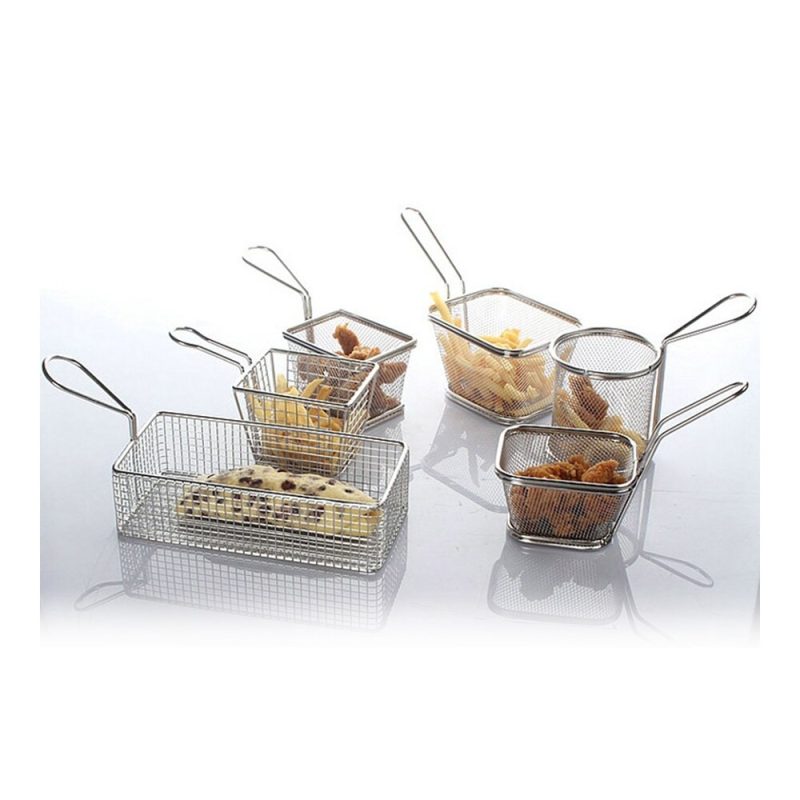 Megasave Small Fried Food Basket Stainless Steel G Rectangle