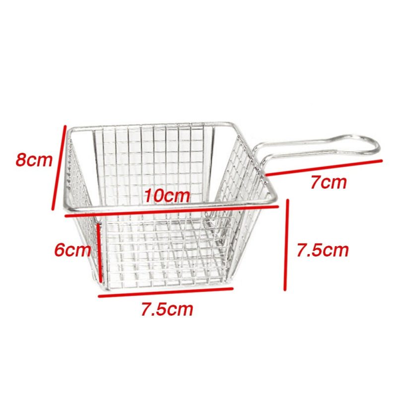 Megasave Small Fried Food Basket Stainless Steel E Thick Gridding