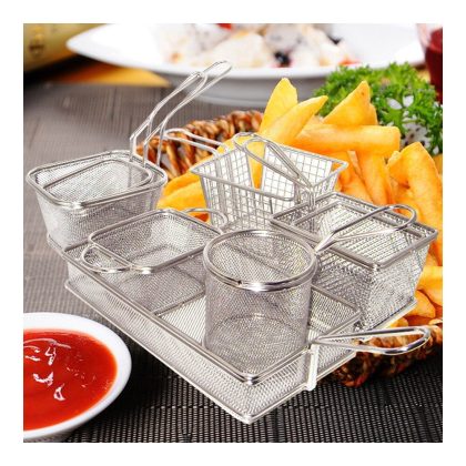 Megasave Small Fried Food Basket Stainless Steel E Thick Gridding
