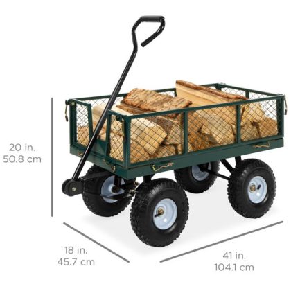 Best Choice Products Heavy-Duty Steel Garden Wagon Lawn Utility Cart
