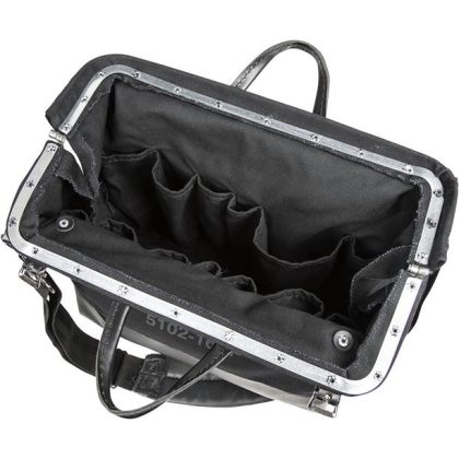 Klein Tools 510216SPBLK 16 in. Deluxe Canvas Tool Bag Large, Black