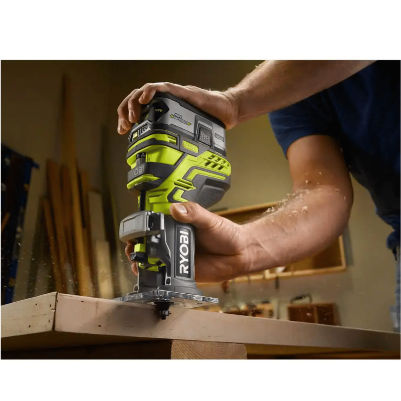 Ryobi One+ 18V Cordless 6-Tool Combo Kit with (2) Batteries, Charger, Bag with Fixed Base Trim Router (P1819-P601)