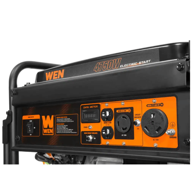 Wen 4750-Watt Gasoline Powered Portable Generator with Electric Start (56475)