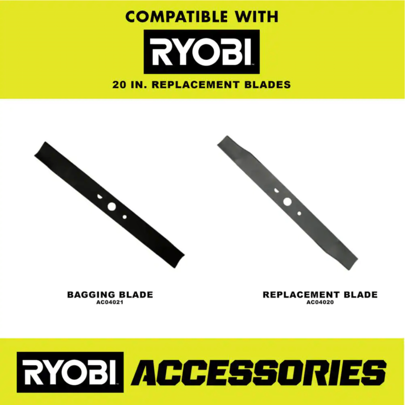 Ryobi 40V Brushless 20 in. Cordless Battery Walk Behind Push Lawn Mower, RY401110-Y