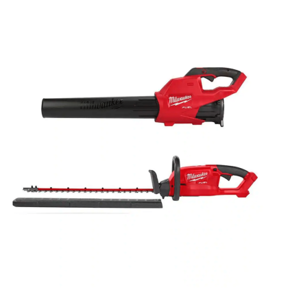 Milwaukee Lithium-Ion Brushless Cordless Handheld Blower And Hedge Trimmer Combo Kit, 2724-20-2726-20