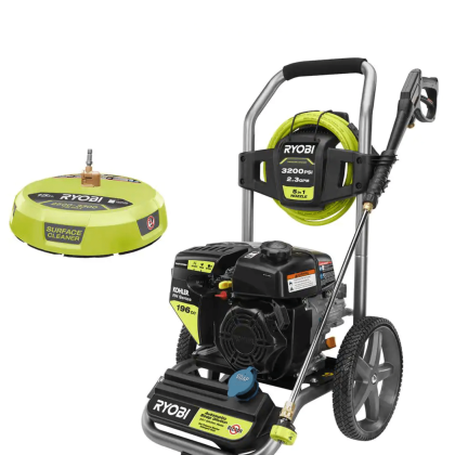 Ryobi 3200 PSI 2.3 GPM Cold Water 196cc Kohler Gas Pressure Washer and 15 in. Surface Cleaner (RY803265VNM)