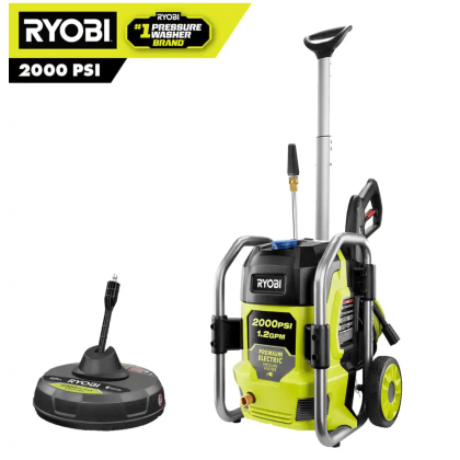 Ryobi 2000 PSI 1.2 GPM Cold Water Electric Pressure Washer with Surface Cleaner (RY142022-SC)