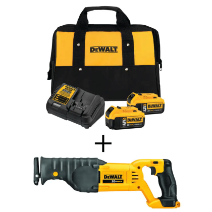 Dewalt 20-Volt MAX Cordless Reciprocating Saw With 2 Batteries & Charger, DCB2052CKW380B