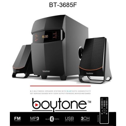 Boytone BT-3685F Wireless Bluetooth 2.1 Speaker System FM Radio Remote Control