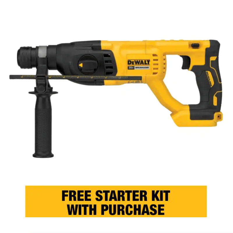 Dewalt 20-Volt MAX Cordless Brushless 1 in. SDS Plus D-Handle Concrete & Masonry Rotary Hammer, Tool-Only (DCH133B)