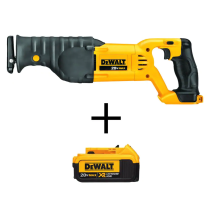 Dewalt 20V Max Cordless Reciprocating Saw with a 20-Volt Battery 4.0Ah (DCS380BWDCB204)