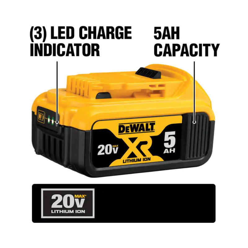 Dewalt 20-Volt Max 3000-Lumen Tripod Light with a 20-Volt Battery 5.0Ah & Charger (DCB205CKWDCL079B)