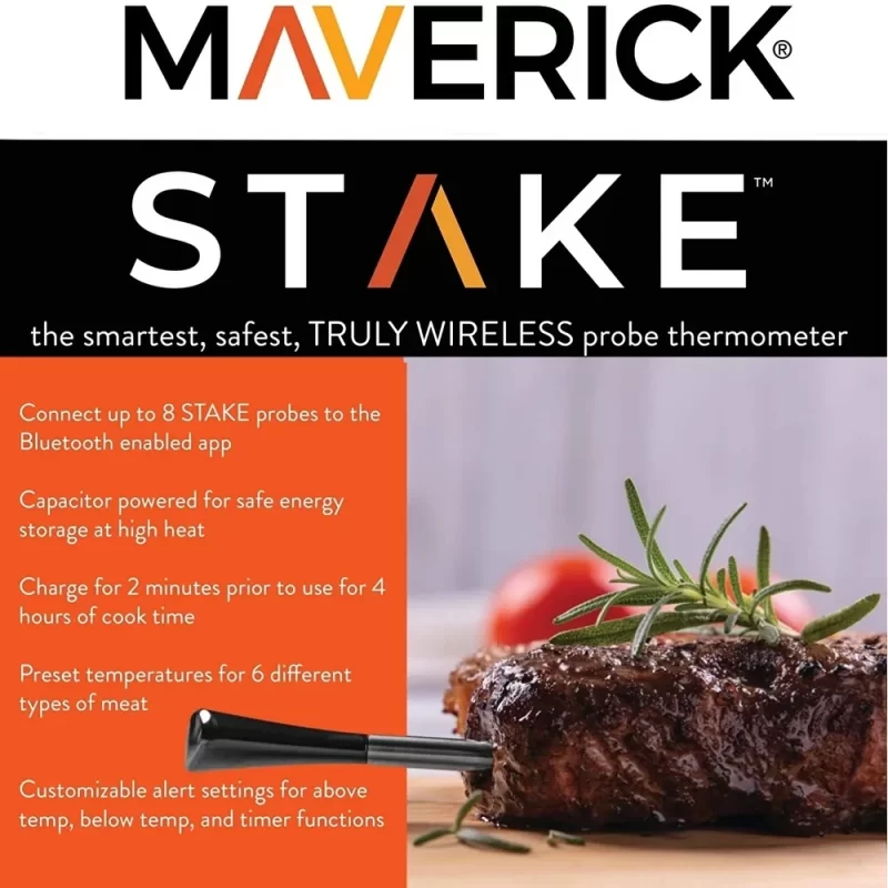 Maverick STAKE Truly Wireless Bluetooth App Enabled Probe Thermometer